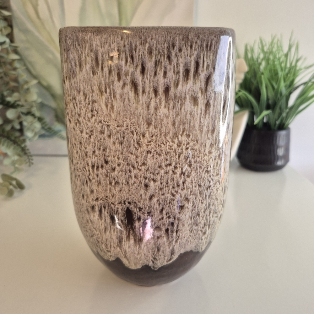 Brown and Cream Ceramic Vase